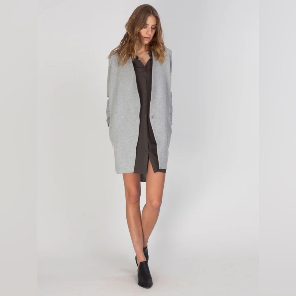 NWOT Gentle Fawn Baxter Lightweight Coat Cardigan Jacket Heather Gray Snap Close